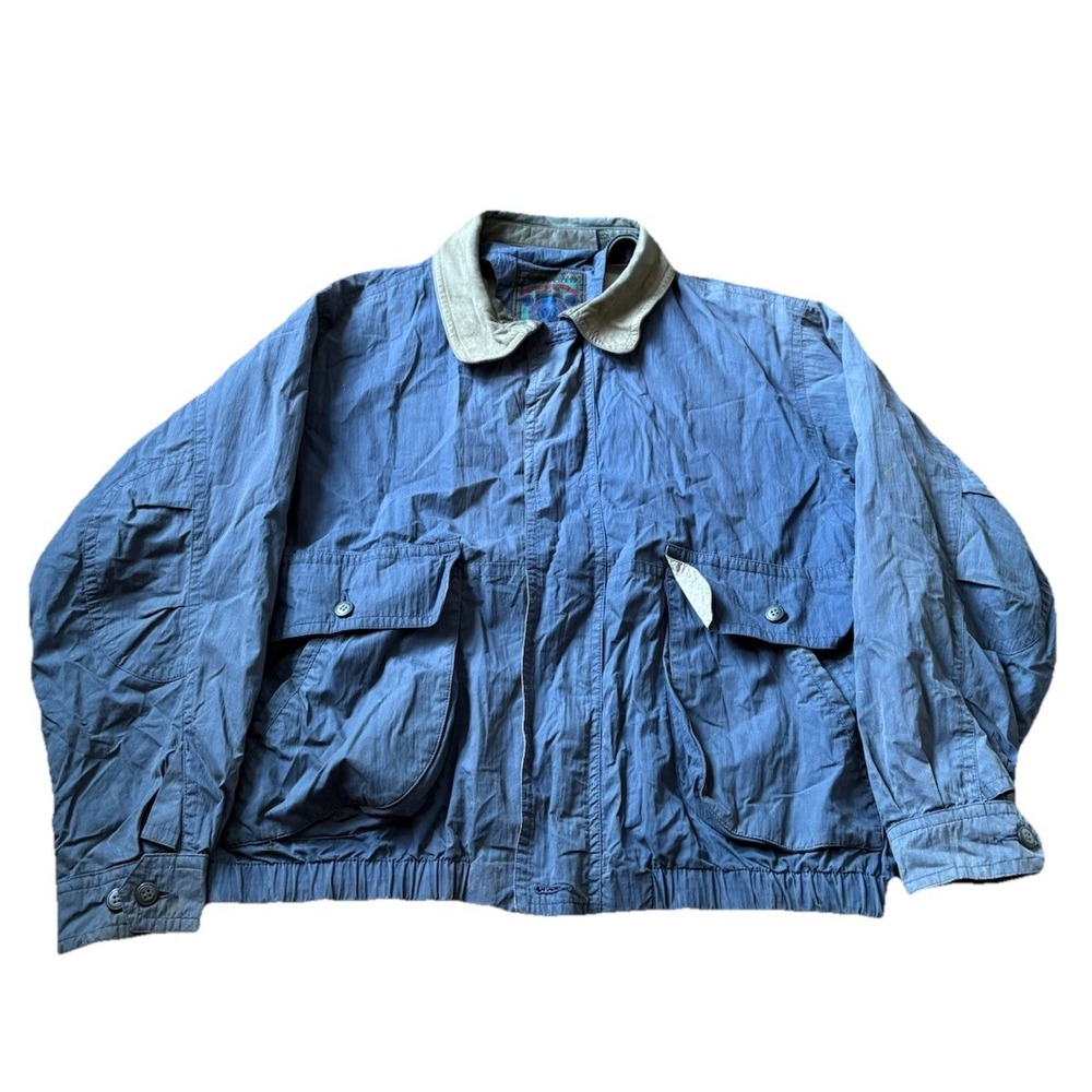 Vintage St Johns Bay Bomber Jacket Mens XL Blue Chore